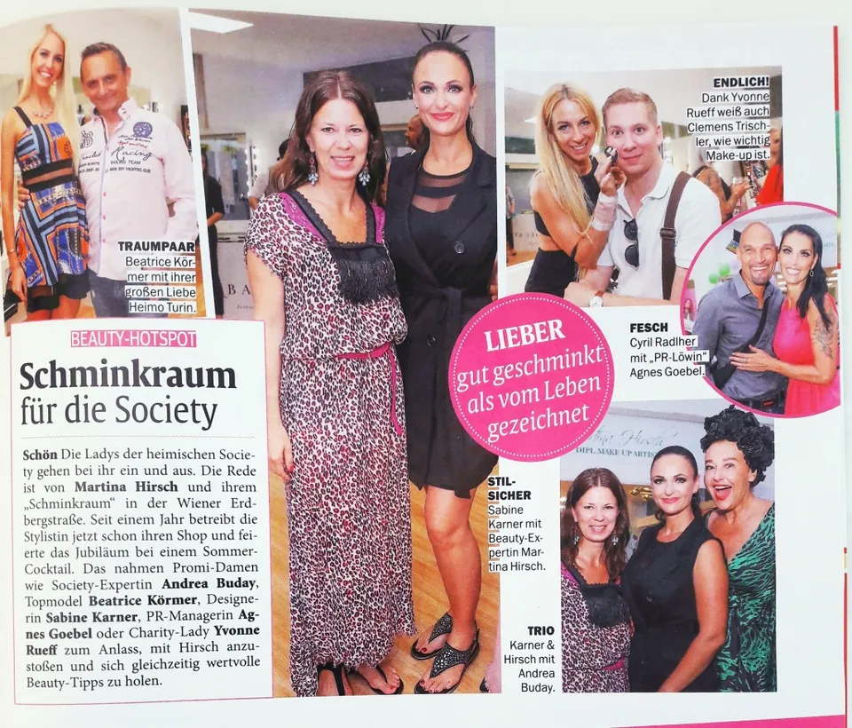 Magazinseite „Schminkraum für die Society“